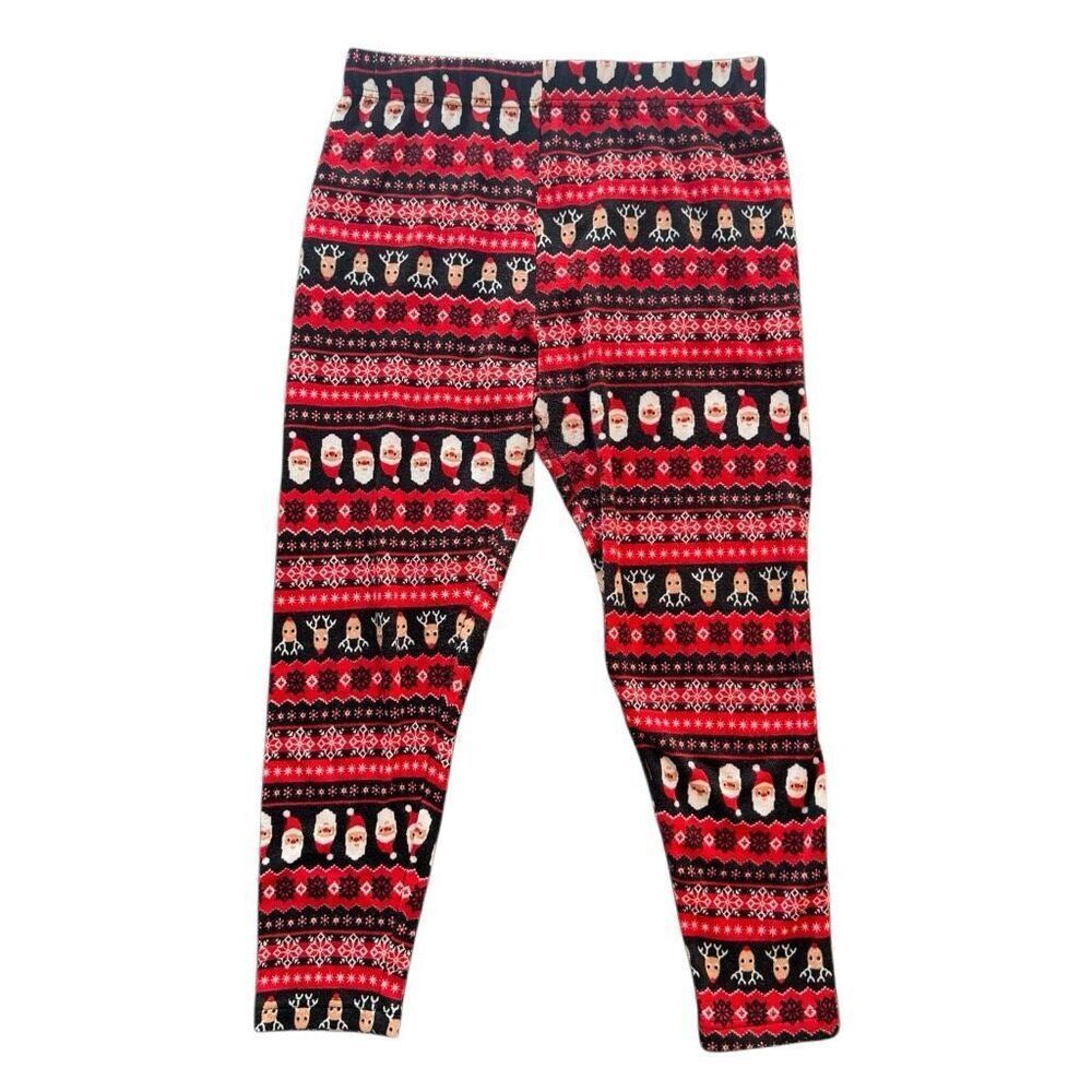 Terra & Sky Festive Red and Black Leggings Size oX (14W)